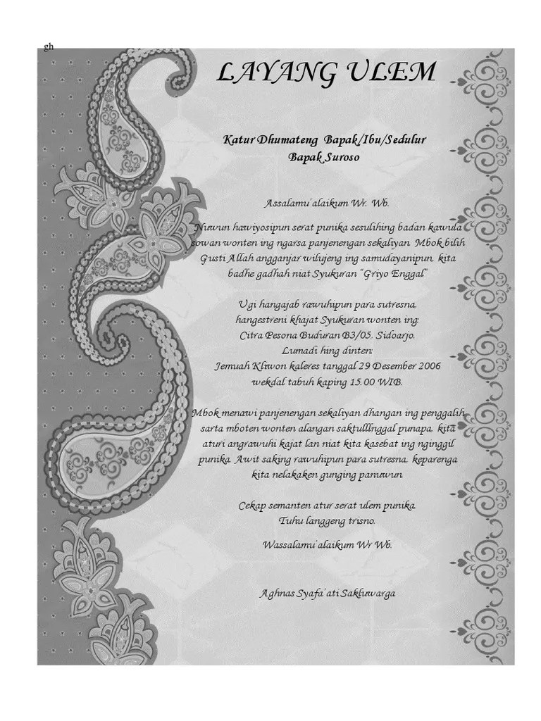 Layang Ulem Syukuran | PDF