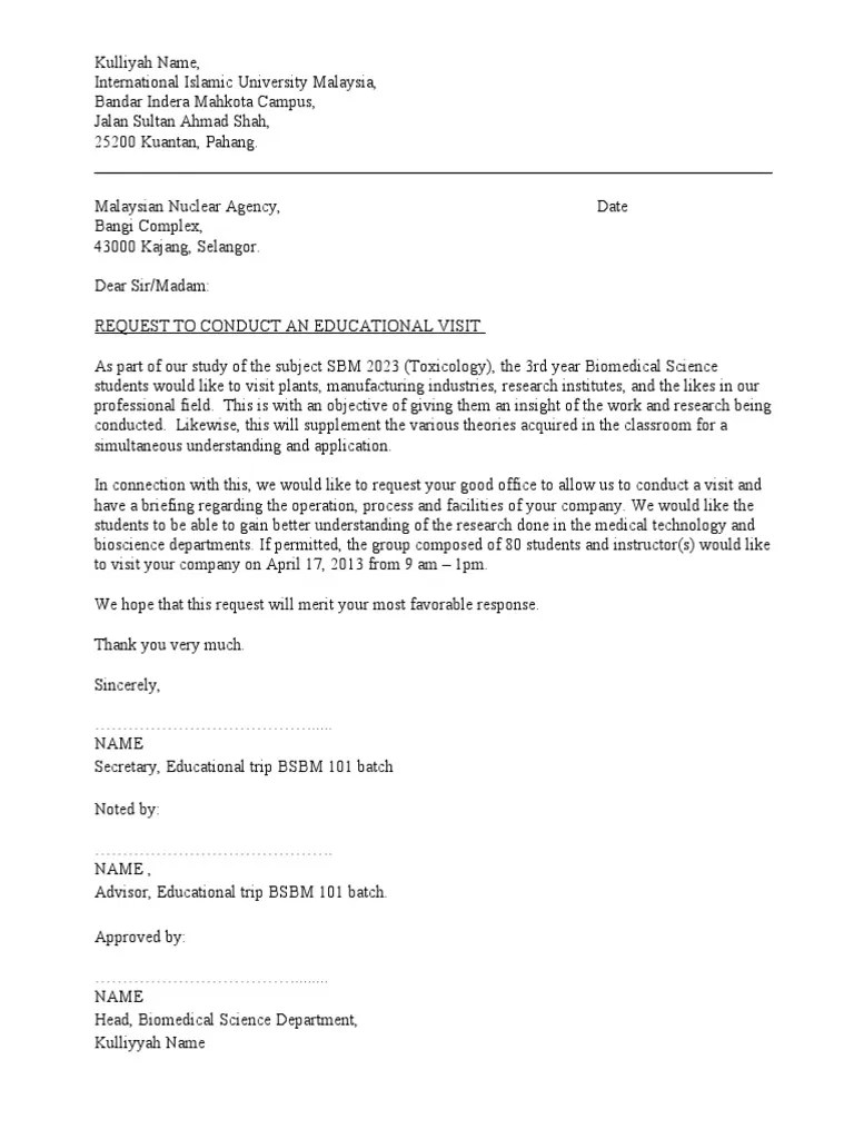 permission letter to visit company.doc