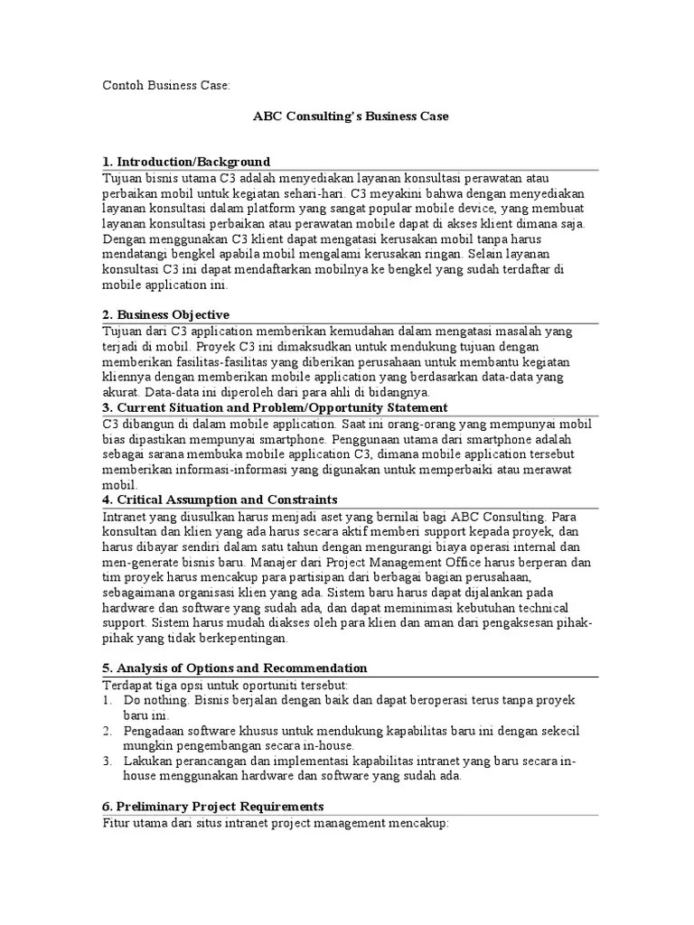 Contoh Business Case PDF