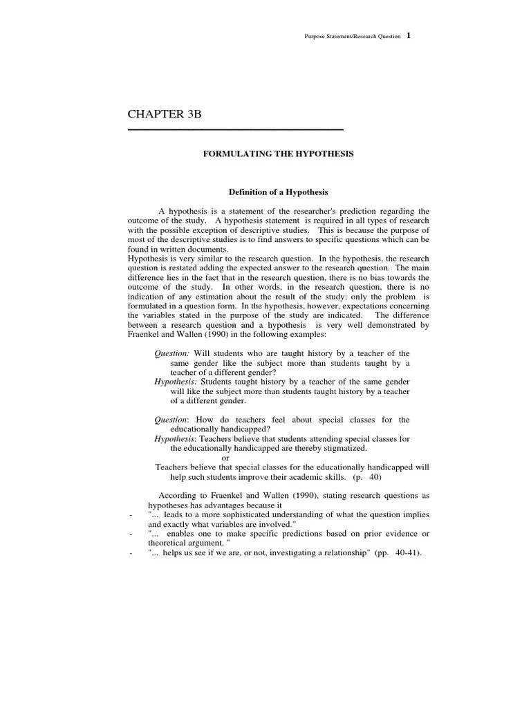 Problem statement in research Null Hypothesis Hypothesis