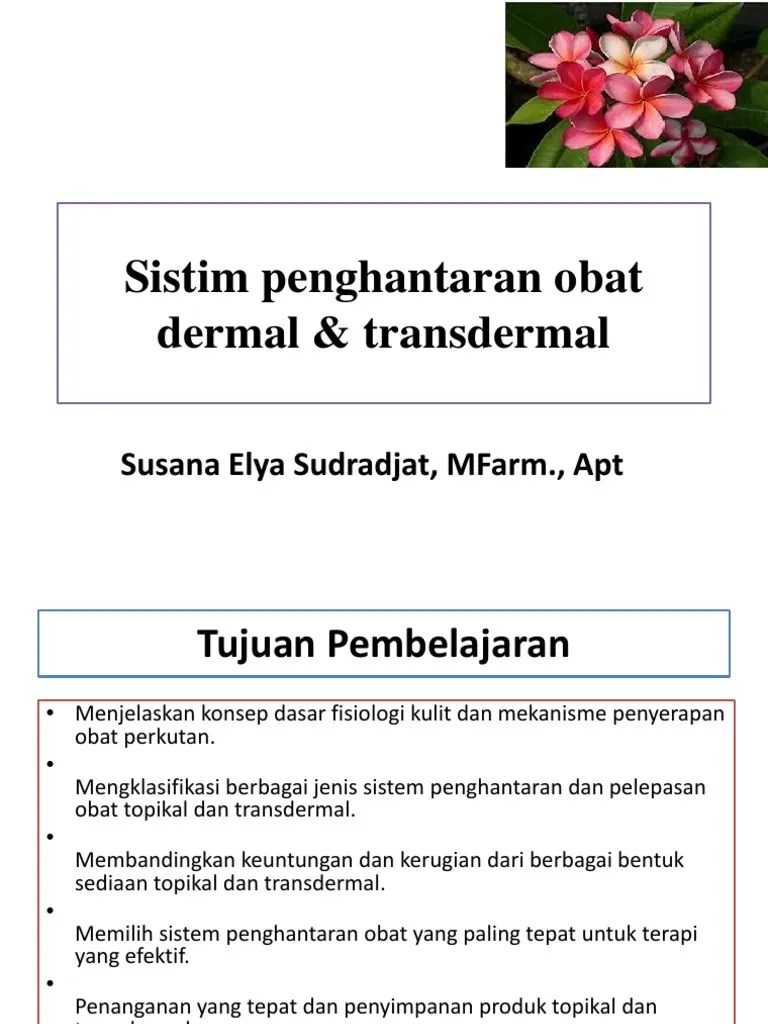 Sistim Penghantaran Obat Dermal Transdermal
