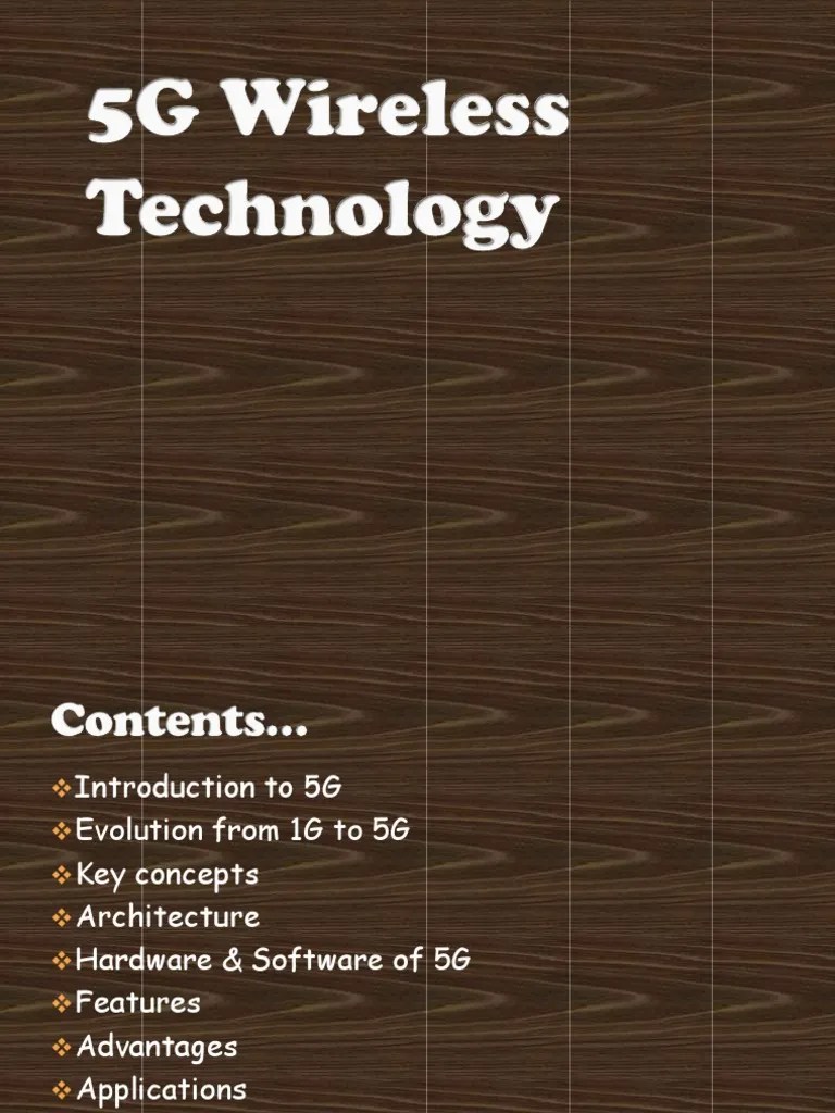 5G Wireless Technology PDF Computer Network 4 G