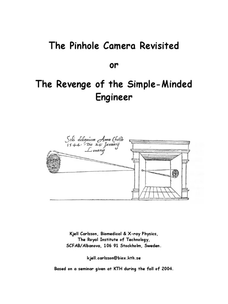 Pinhole camera Optical Resolution Diffraction Free 30day Trial