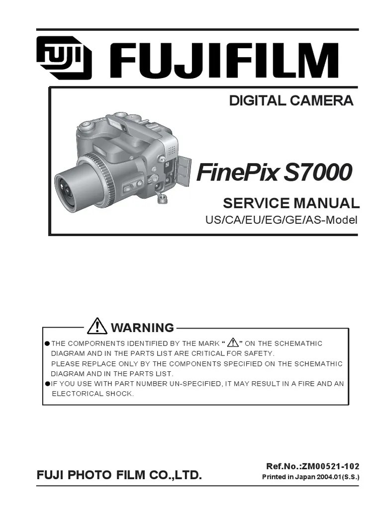 Fuji Finepix S7000 Service Manual Autofocus Digital Camera