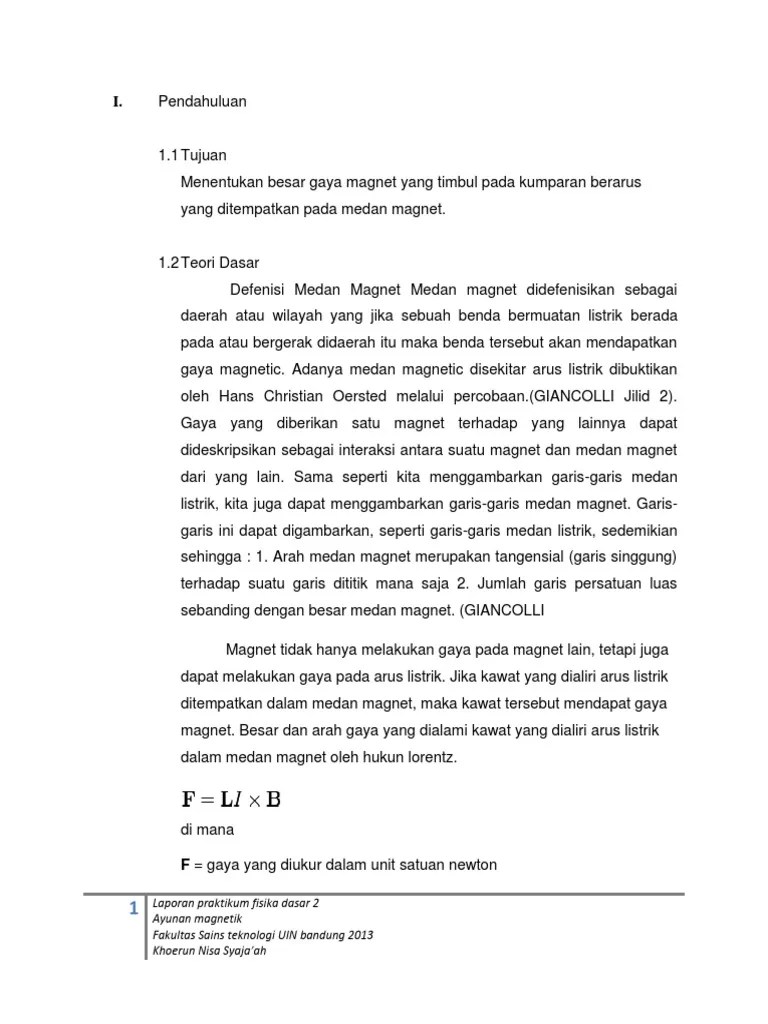 Laporan Praktikum Ayunan Magnetik | PDF