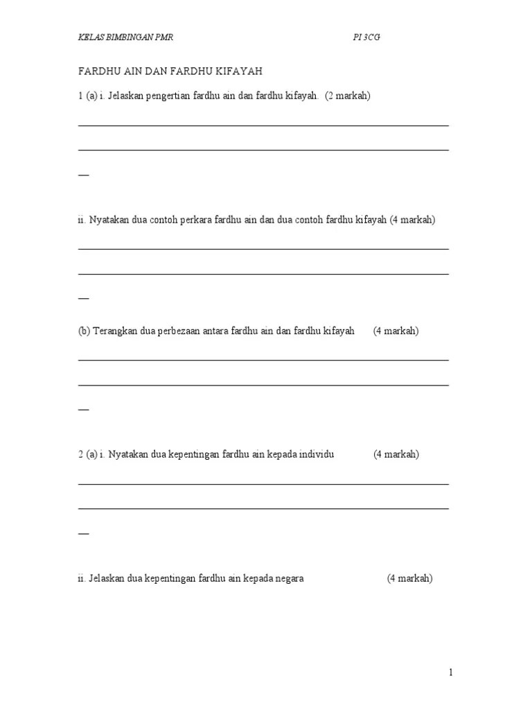 Fardhu Ain Dan Fardhu Kifayah | PDF