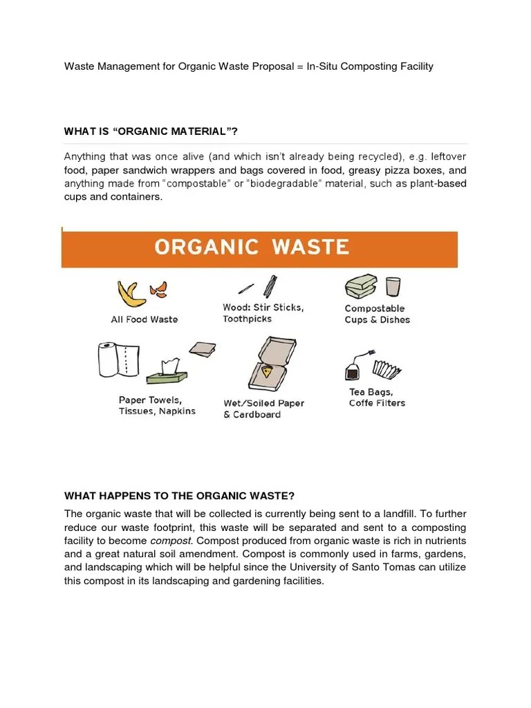 Waste Management for Organic Waste Proposal Compost Recycling