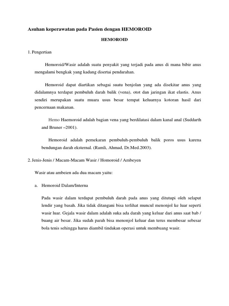 Asuhan Keperawatan Pada Pasien Dengan HEMOROID