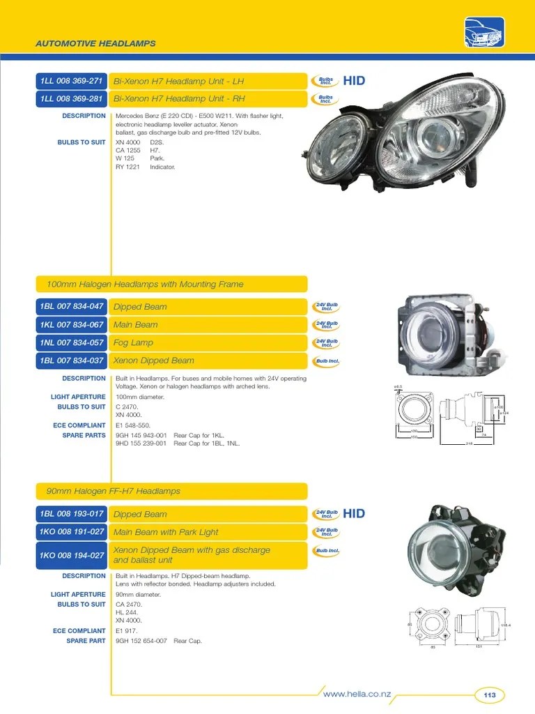 ,Hella Catalogue Headlamp Wheeled Vehicles