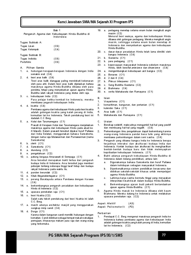 KUNCI Jawaban LKS Ekcellent Sejarah Kelas XI IPS | PDF