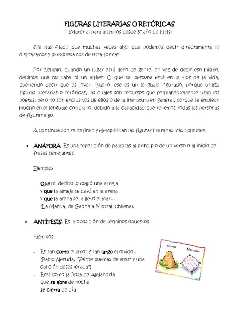 Figuras Literarias Definicion y Ejemplos Para Ninos