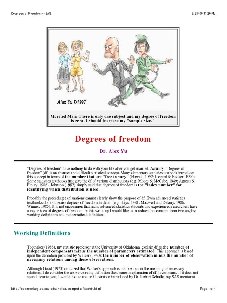 Degrees of Freedom PDF Degrees Of Freedom (Statistics) Errors And