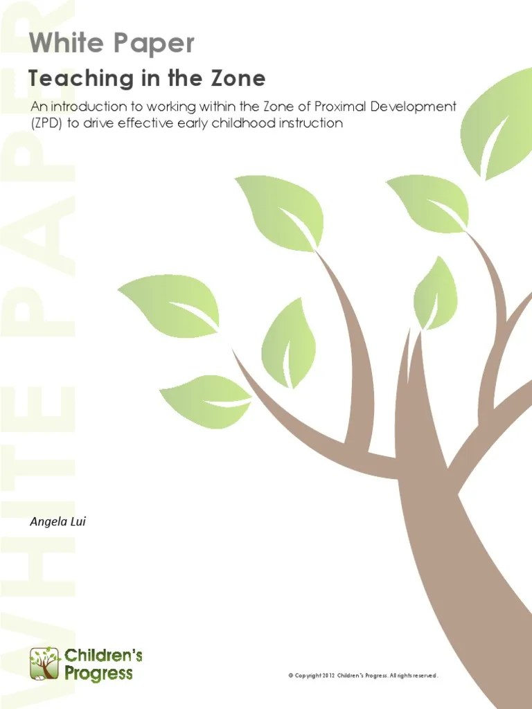 Vygotsky Zone of Proximal Development ZPD Early Childhood Teaching