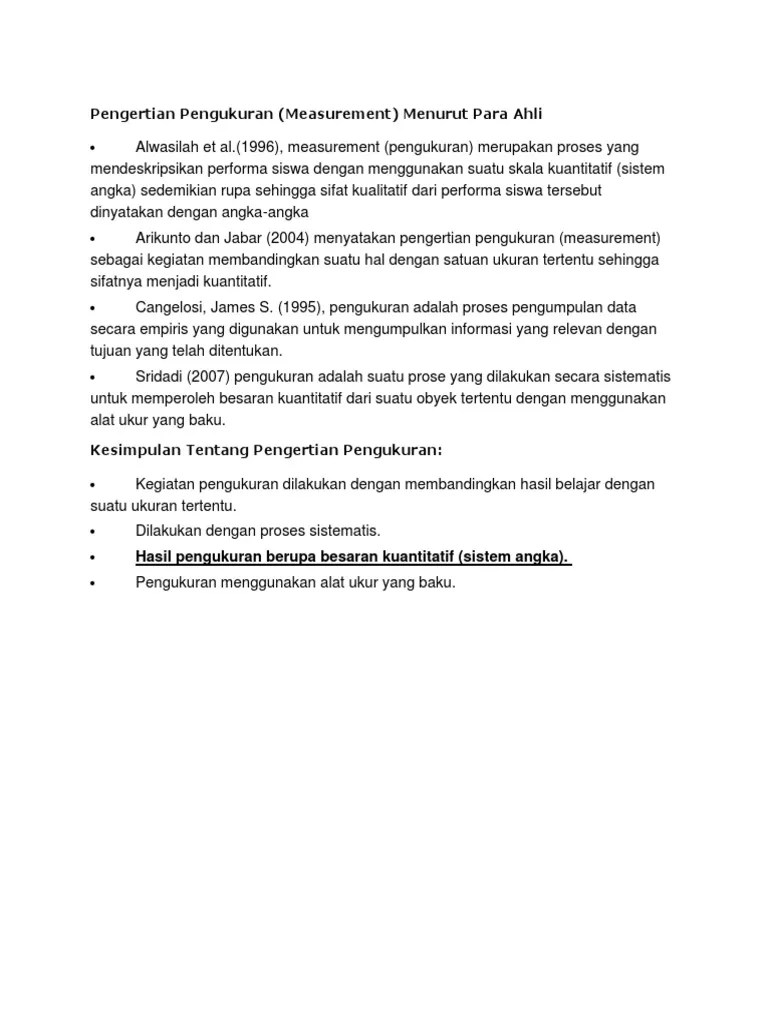 Pengertian Pengukuran