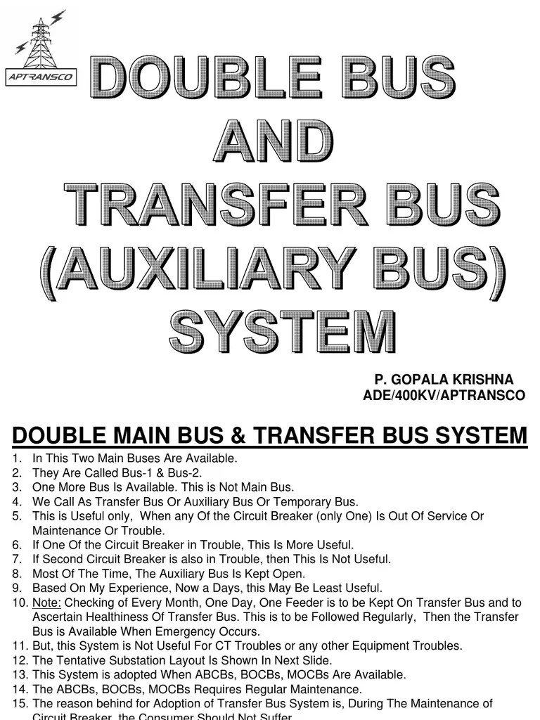 Double Bus and Transfer Bus System