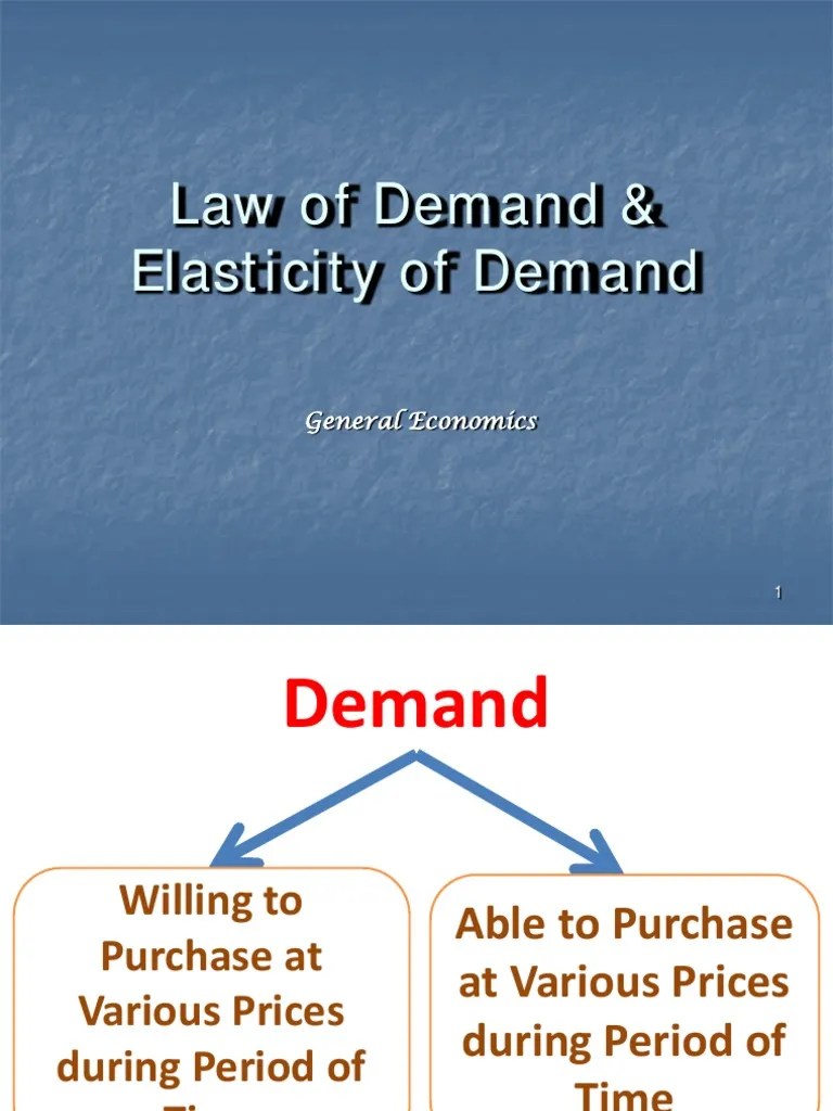 law of demand and elasticity.pdf Demand Price Elasticity Of Demand