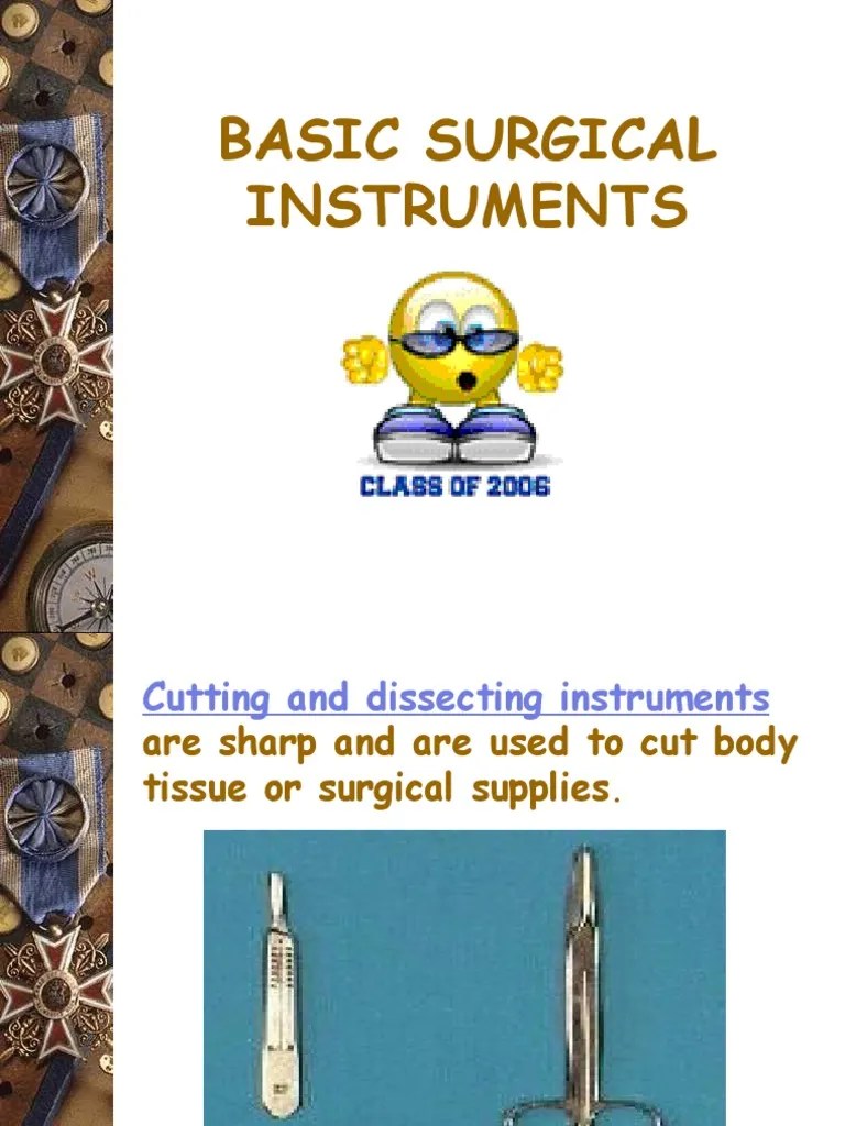 Basic Surgical Instruments PDF PDF Surgery Medical Specialties