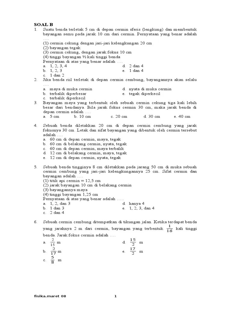 Soal Cahaya Ab | PDF