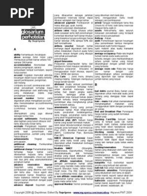 100 Istilah Hotel – Dengan