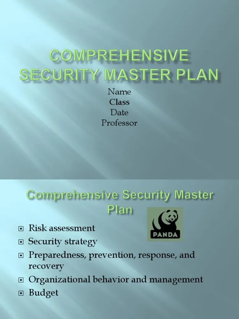 Comprehensive Security Master Plan PDF Physical Security Computer