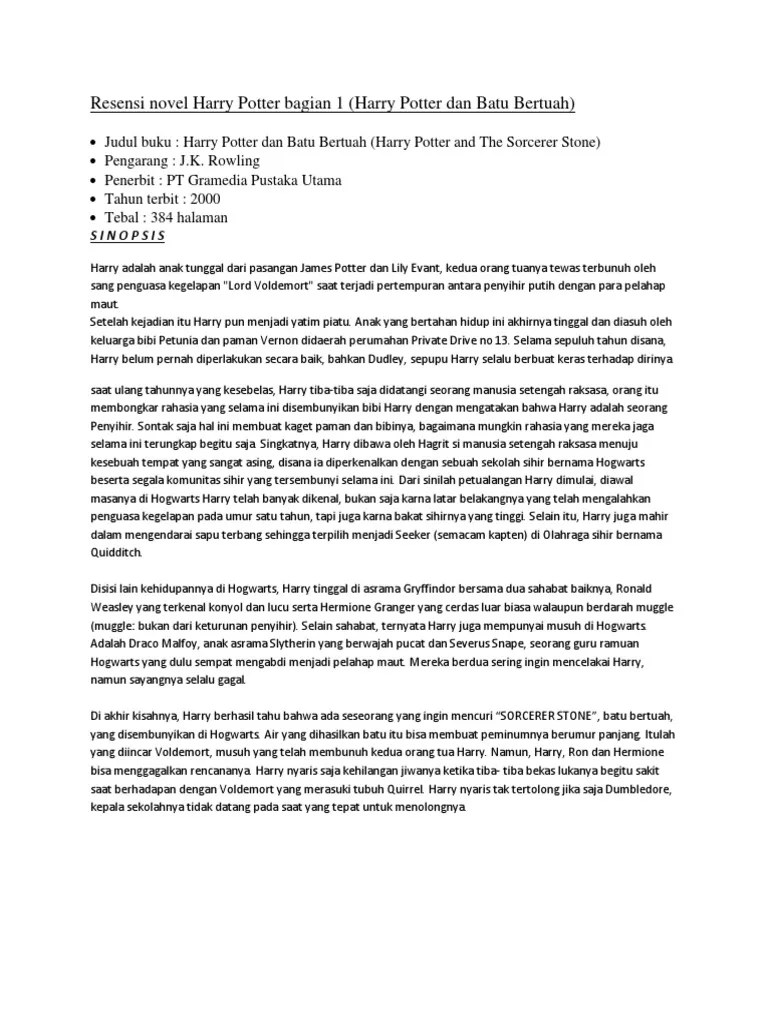 Resensi Novel Harry Potter Bagian 1 | PDF