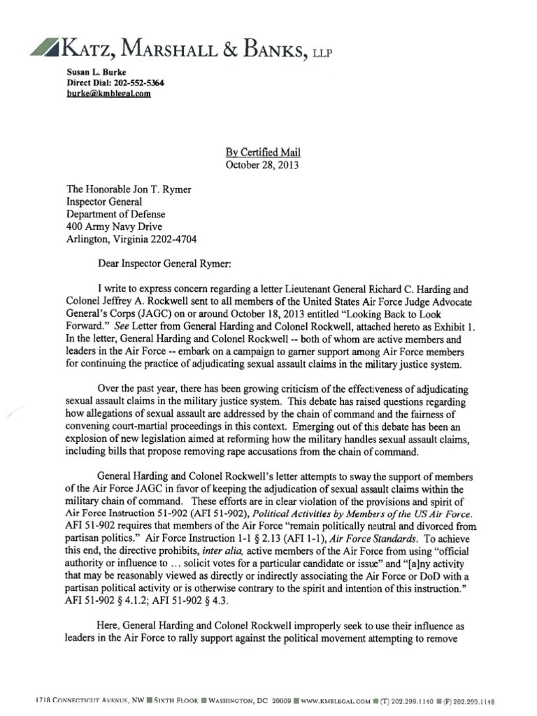 Air Force Letter United States Air Force Judge Advocate General's Corps