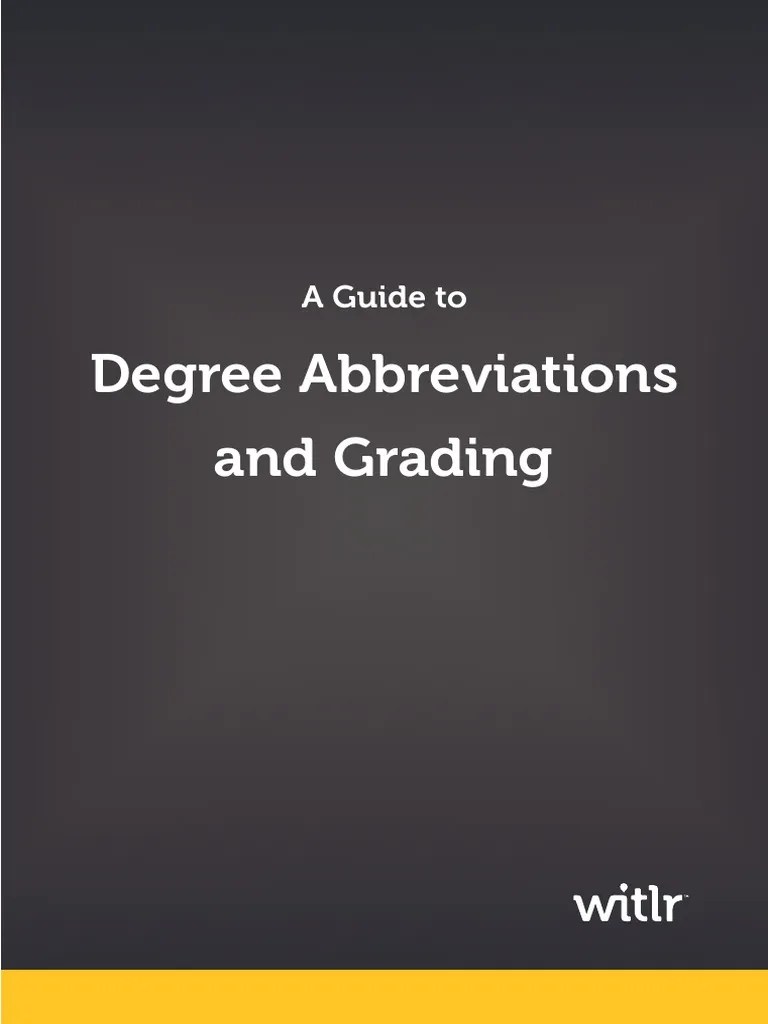 Degree Abbreviations and Grading PDF Academic Degree Master's Degree