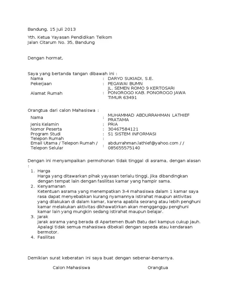 Contoh Surat Keberatan Yang Benar Nusagates