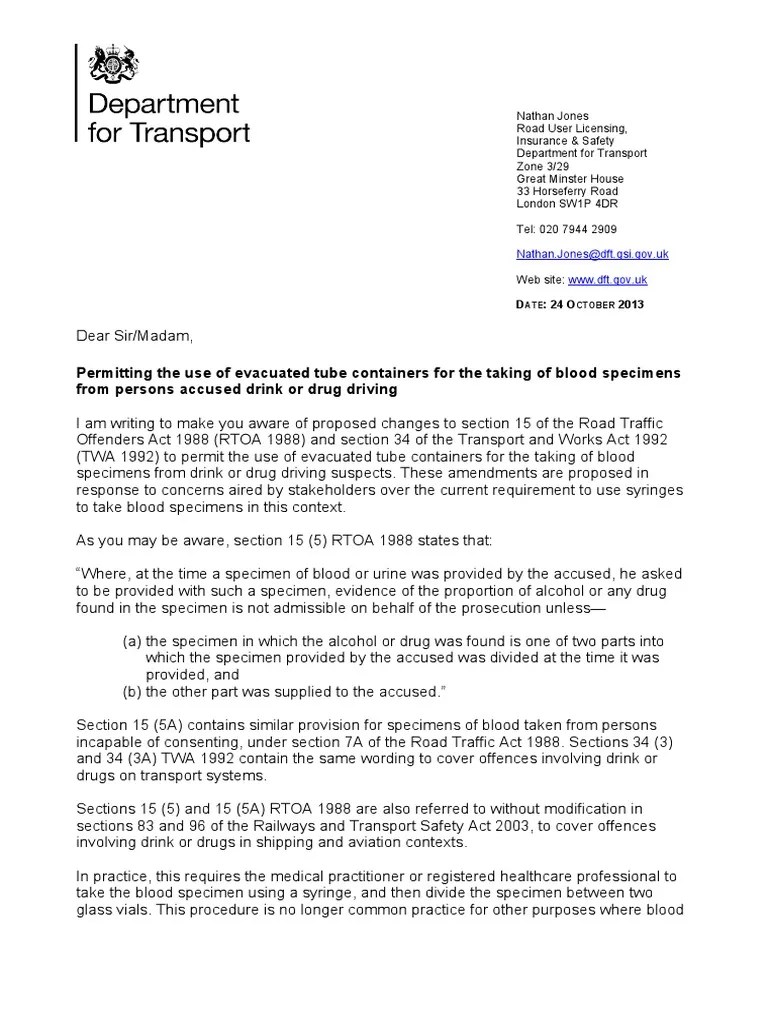 Permitting The Use of Evacuated Tube Containers For The Taking of Blood