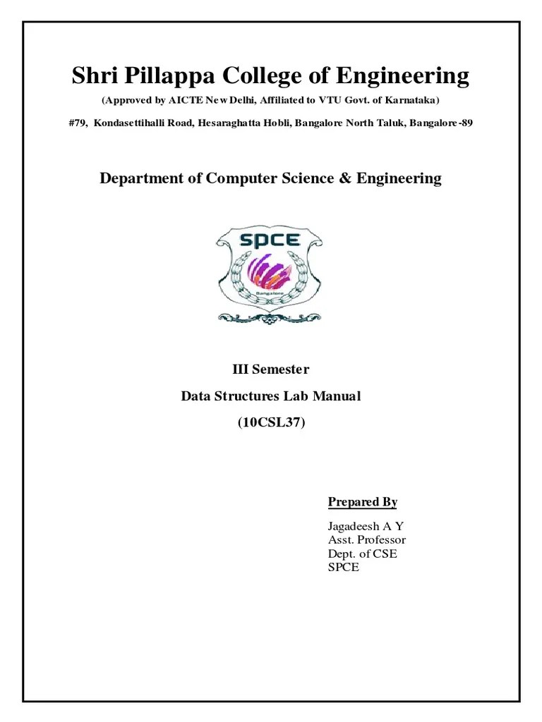 Data Structures Lab Manual PDF PDF Teaching Mathematics Computer Programming