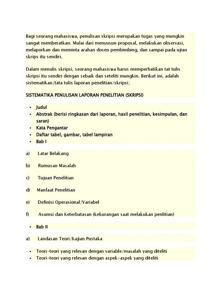 Tata Tulis Skripsi | Pdf