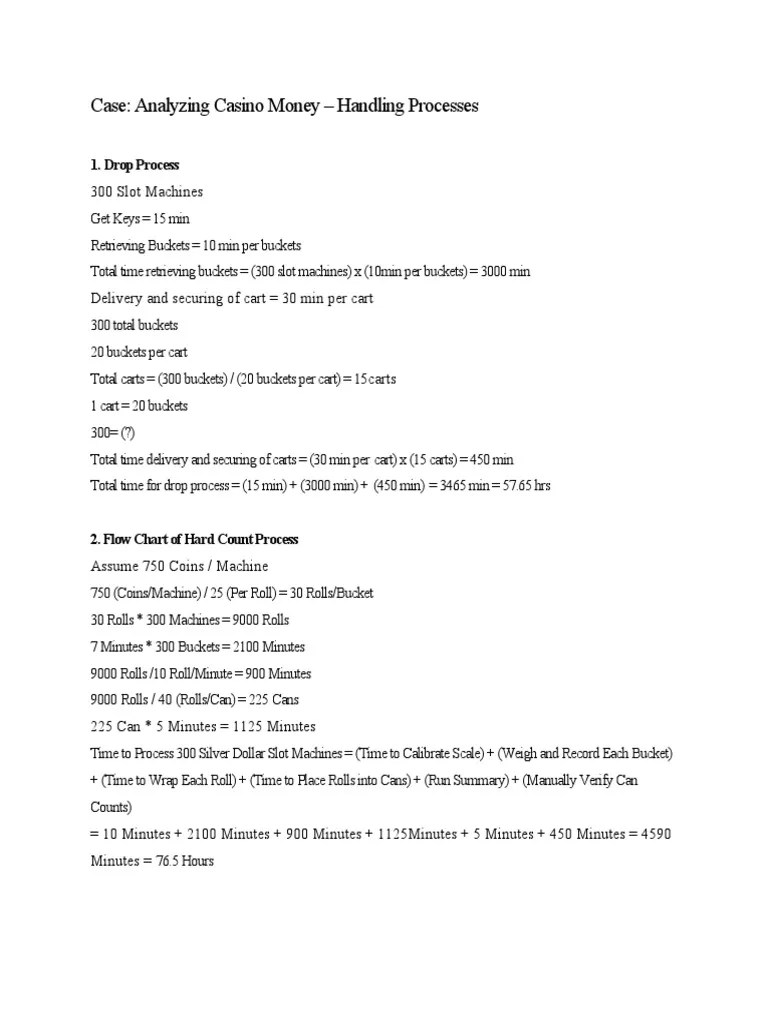 Casino Money Handling Process PDF Gambling Gaming