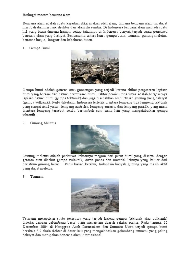 Berbagai Macam Bencana Alam | PDF