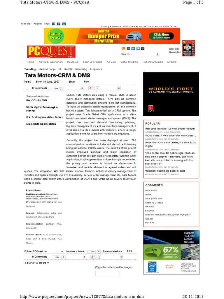 tatamotorscrmdms.pdf Customer Relationship Management Web