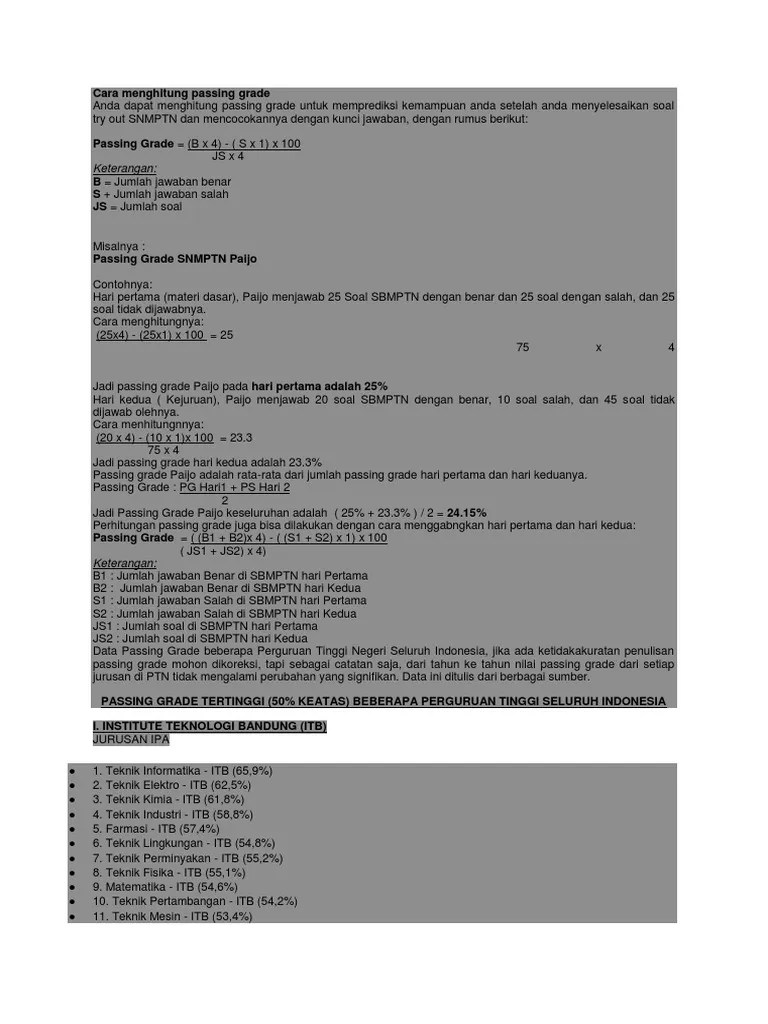 Mulai kerjakan dari twk atau tkp. Cara Menghitung Passing Grade