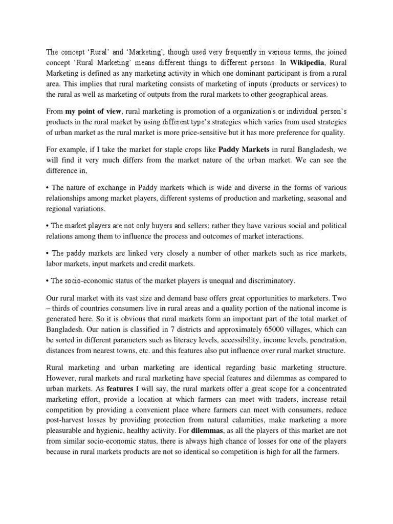 Definition &amp; Benefits of Rural Market Rice Market (Economics)