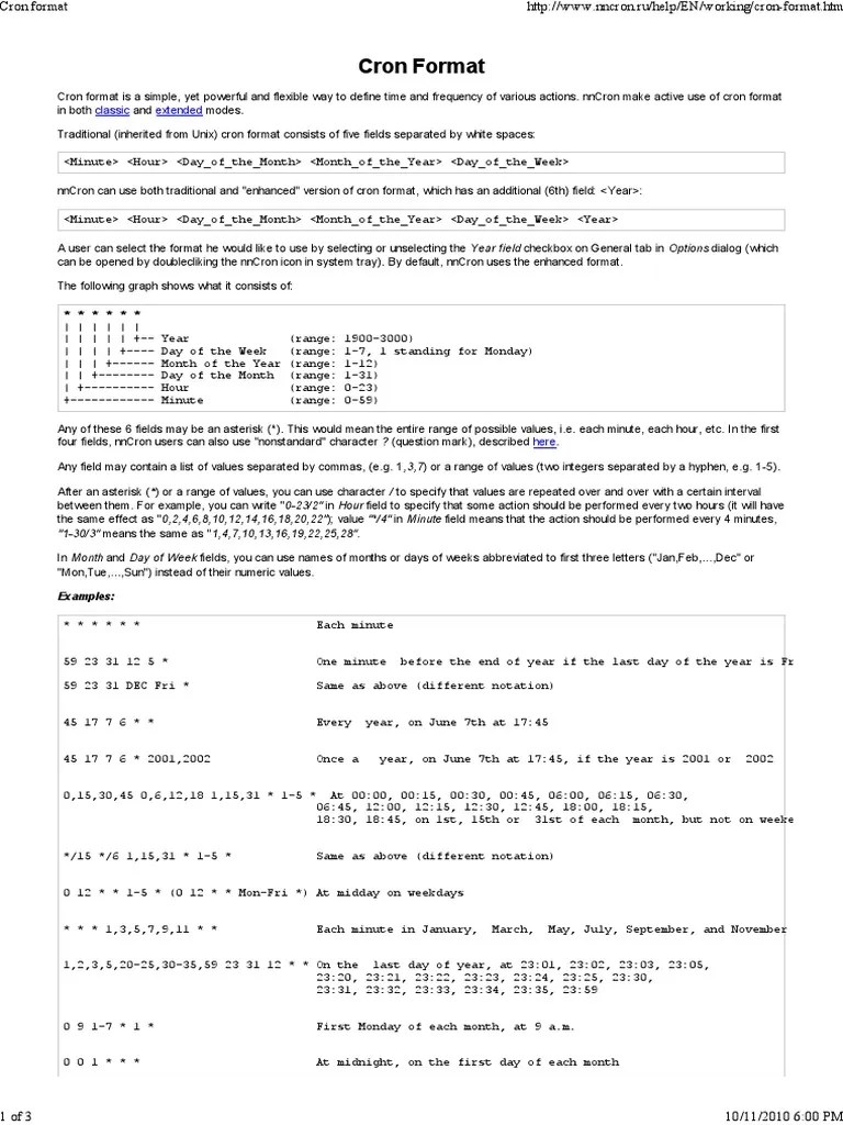 Cron format.pdf Computing Technology