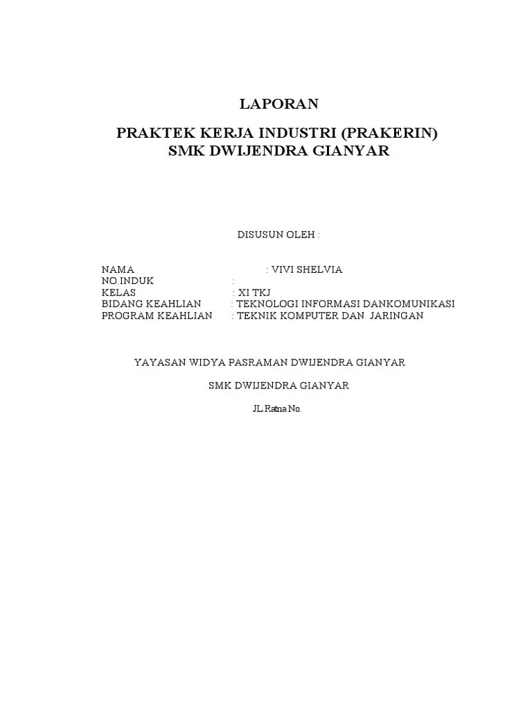 Contoh Laporan Prakerin TKJ - Doc (Vivi) | PDF