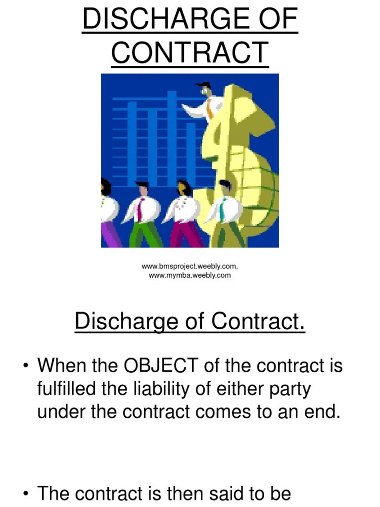 dischargeofcontract (1).ppt Contract Law Law Of Obligations