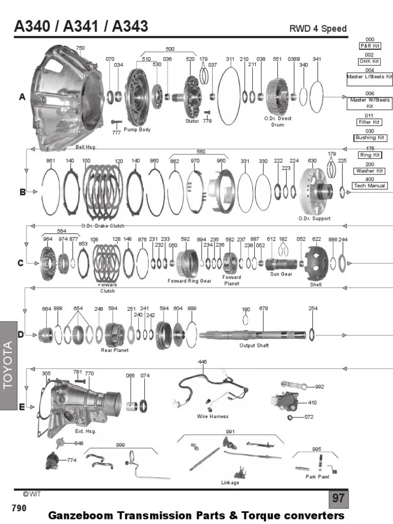 A340 Explod View Transmisión manual Transmisión (Mecánica)