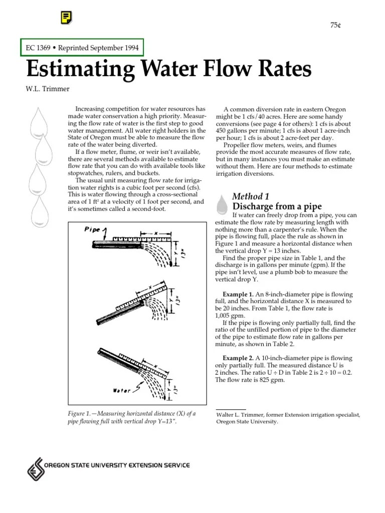 Estimating_Water_Flow_Rates_EC1369_1994.pdf Discharge (Hydrology) Flow Measurement