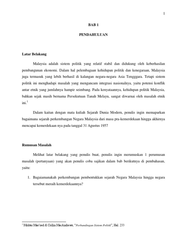 Makalah SDM-Malaysia (Sejarah Perkembangan Negara Malaysia  Pasca-Kemerdekaan) | PDF