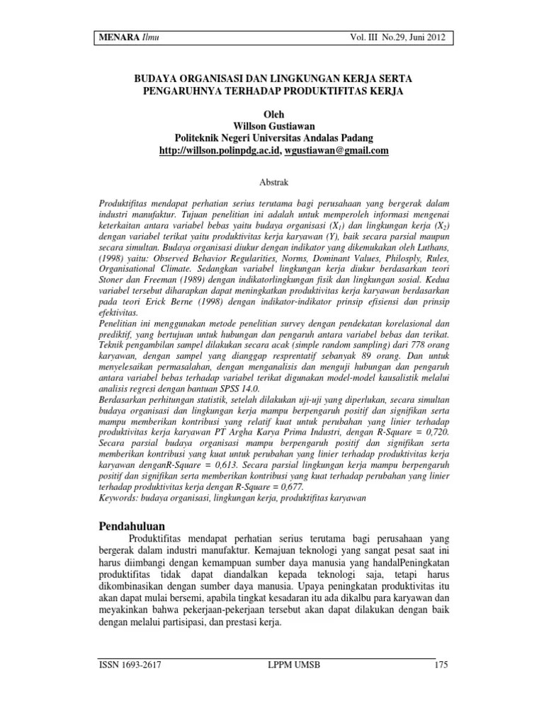 Jurnal Pengaruh Kompensasi Terhadap Produktivitas Kerja Karyawan Pdf