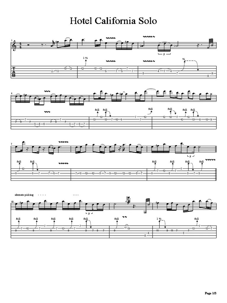 Hotel California Solo | PDF