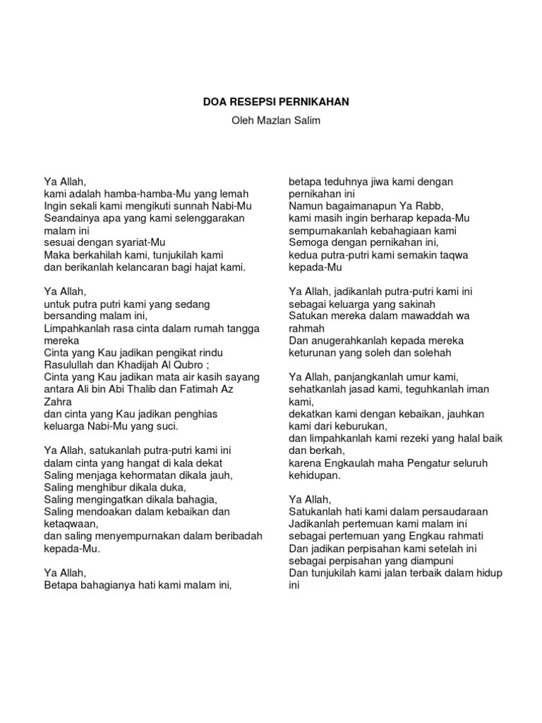 Top 17 doa acara syukuran pernikahan mới nhất 2022