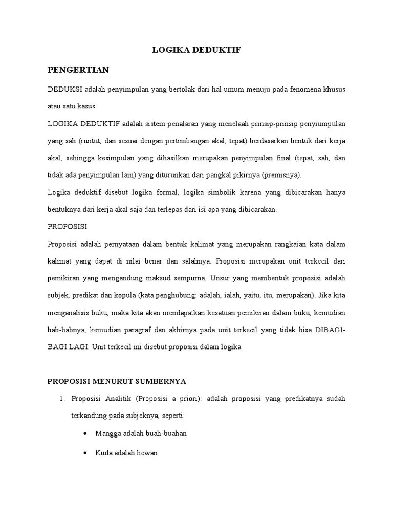 Logika Deduktif | PDF