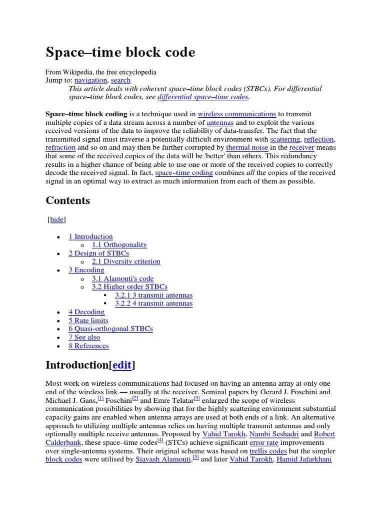 Spacetime block code Electronics