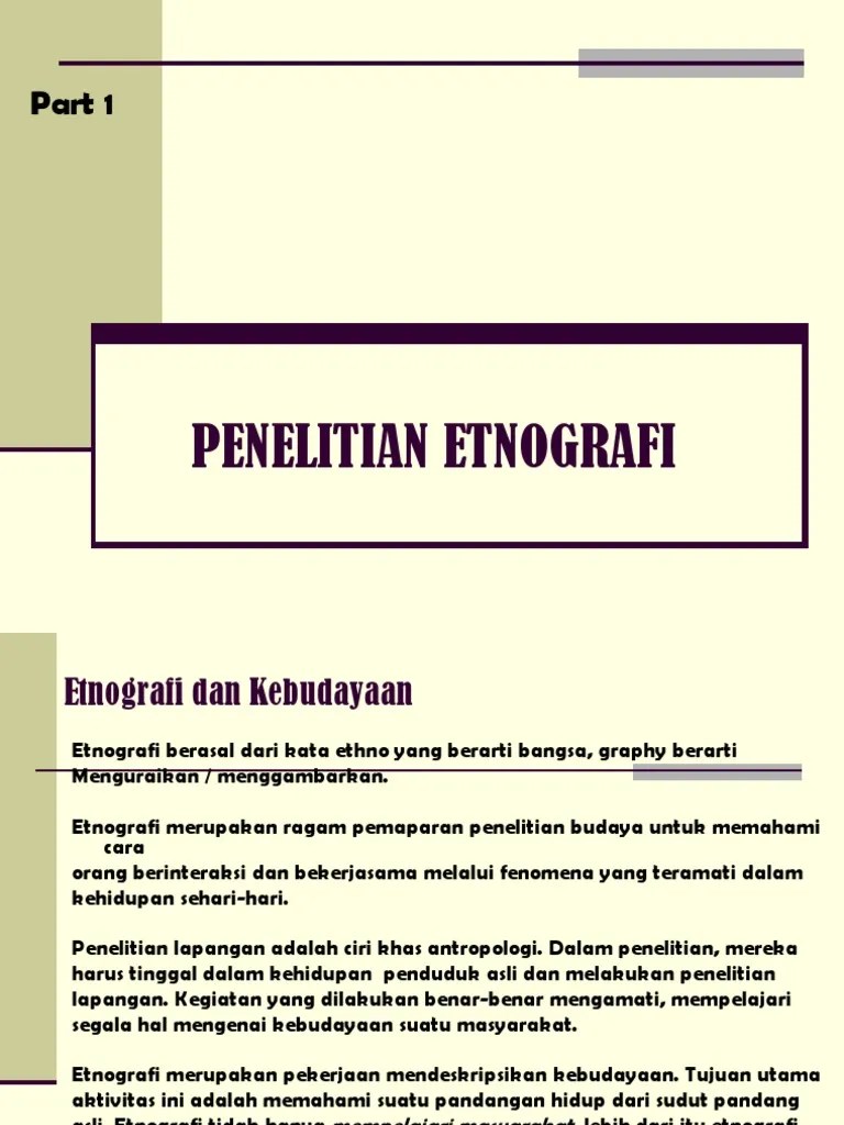 Etnografi | PDF