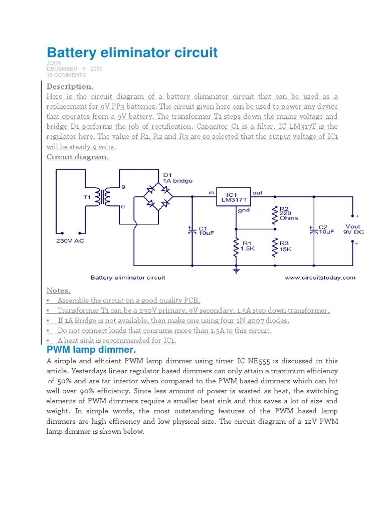 Battery Eliminator Circuit | Electrical Engineering | Electricity