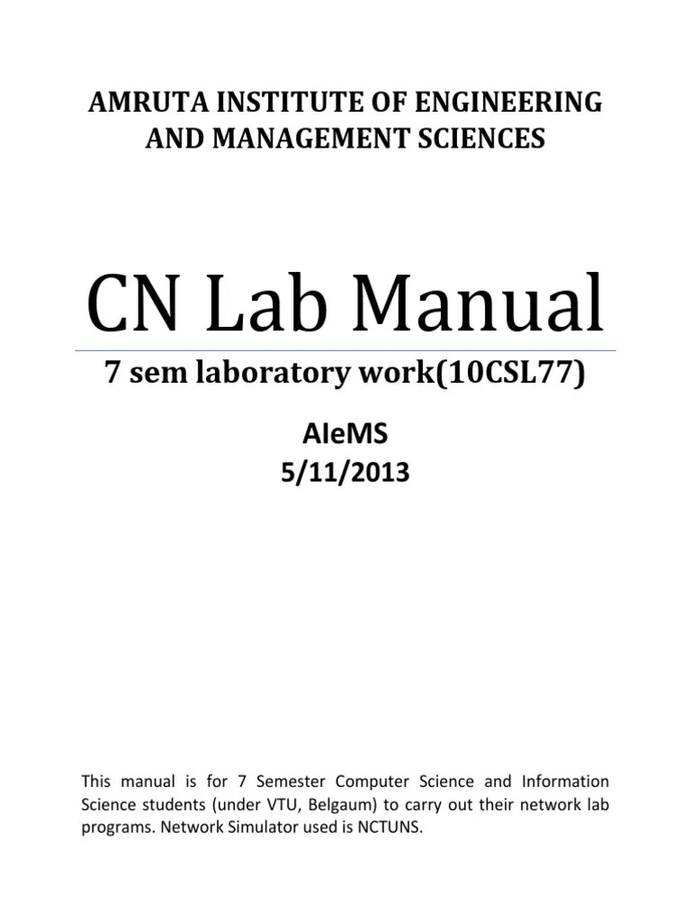 CN Lab Manual PDF Communications Protocols Computer Network